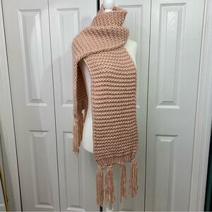 Chunky Cherry Blossom Dusty Pink Knit Scarf